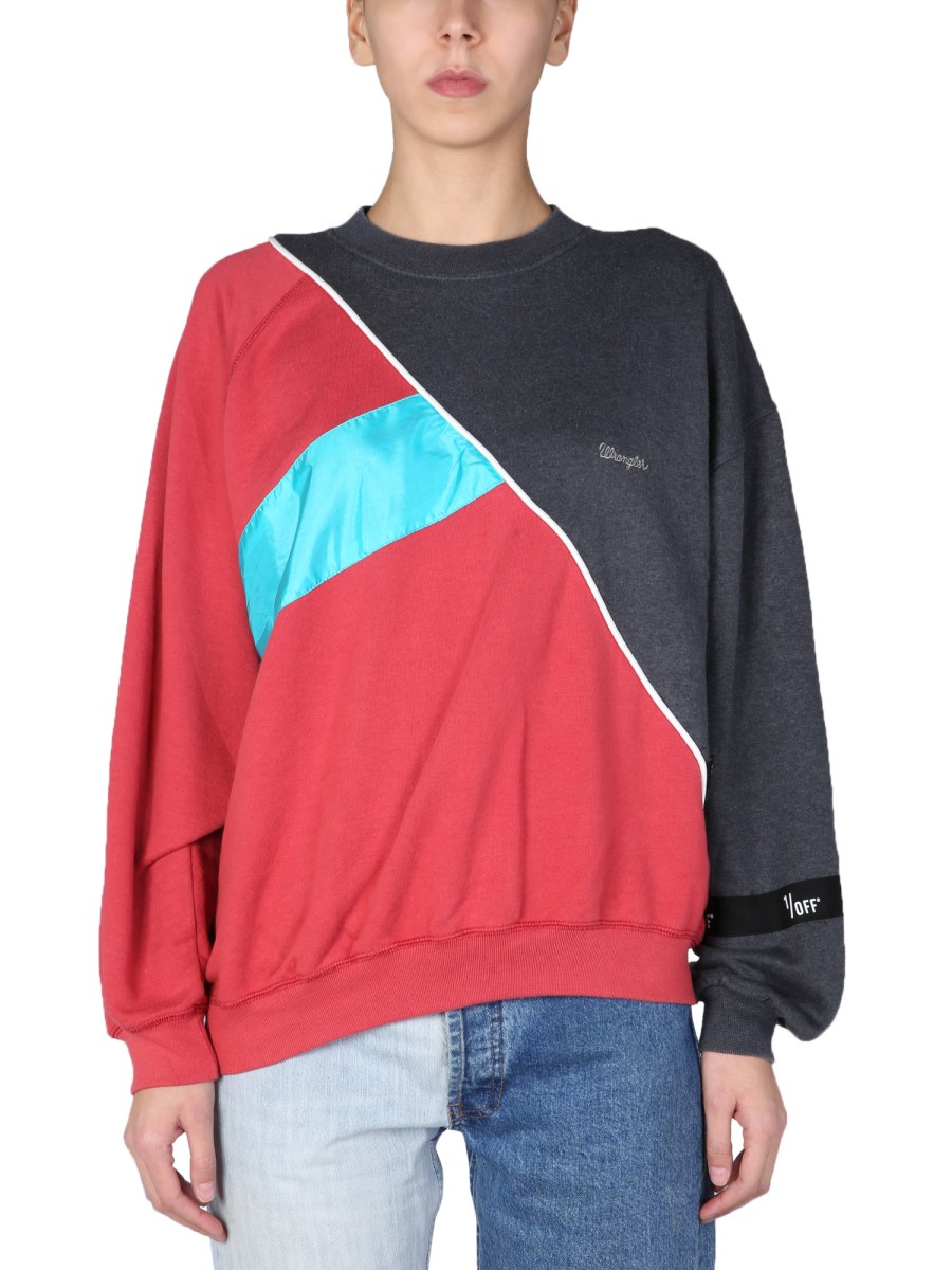 1/OFF    REMADE WRANGLE COTTON SWEATSHIRT