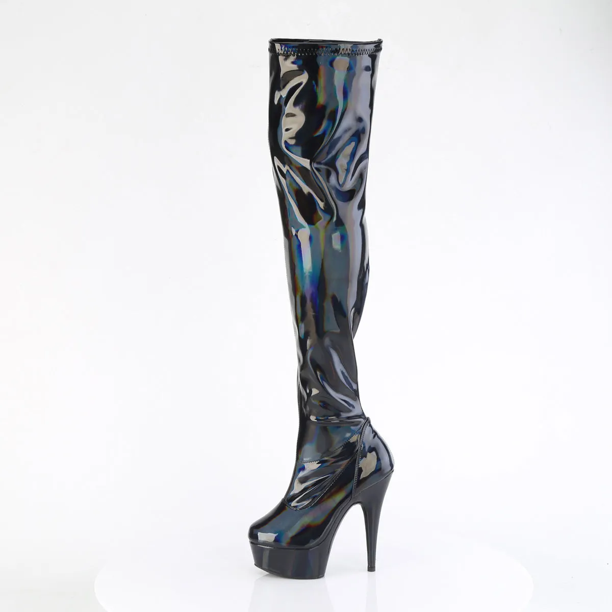 6 Inch Heel DELIGHT-3000HWR Black Holo Patent