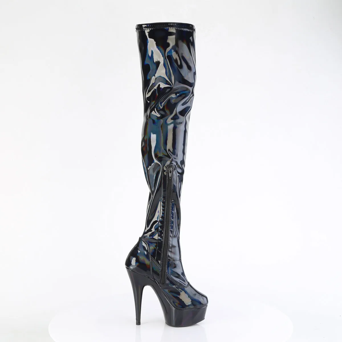 6 Inch Heel DELIGHT-3000HWR Black Holo Patent