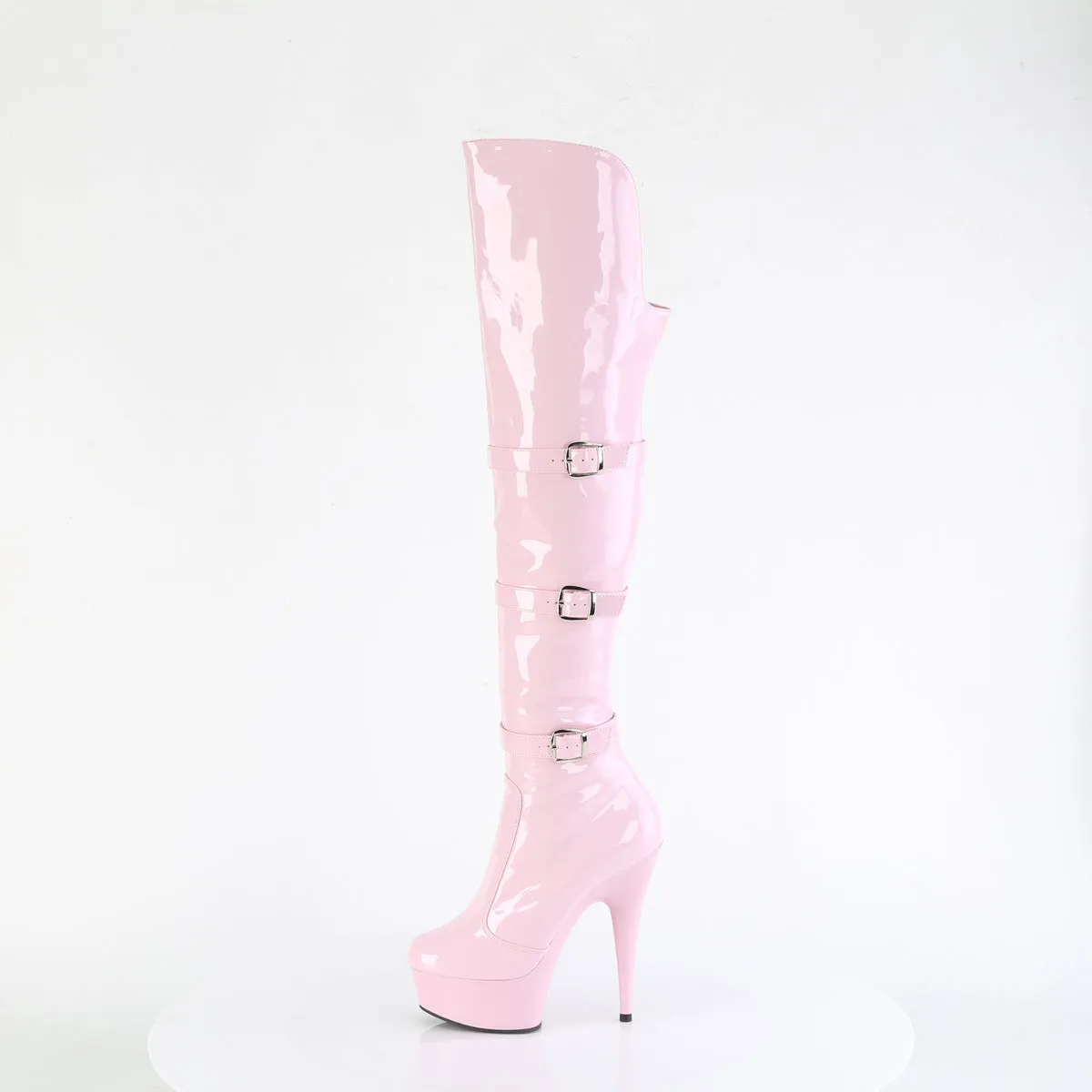 6 Inch Heel DELIGHT-3018 Baby Pink Stretch Patent