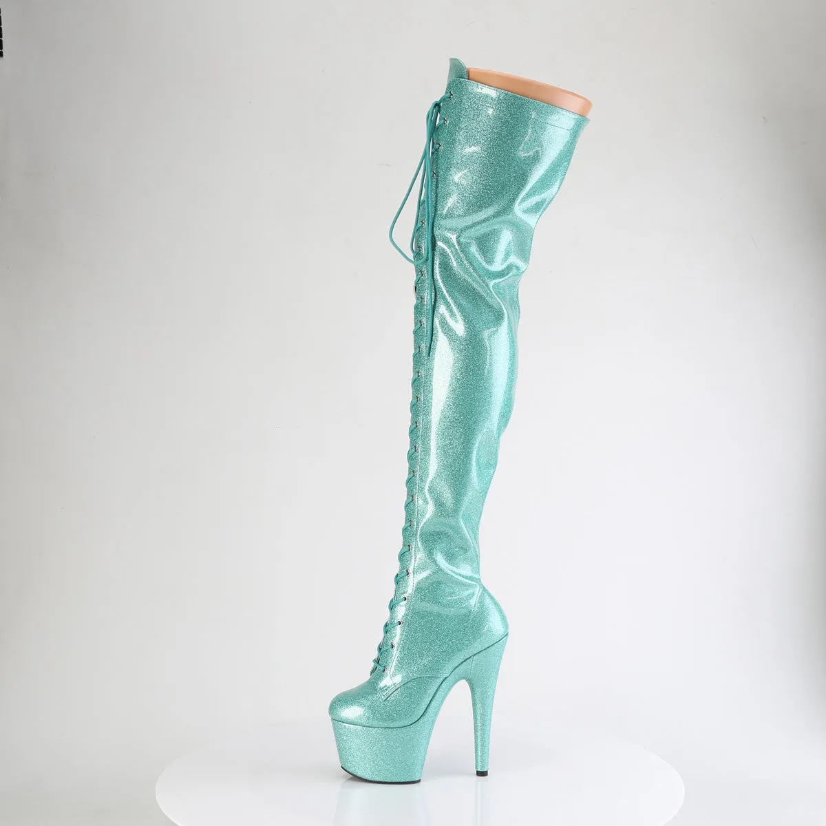 7 Inch Heel ADORE-3020GP Aqua Glitter