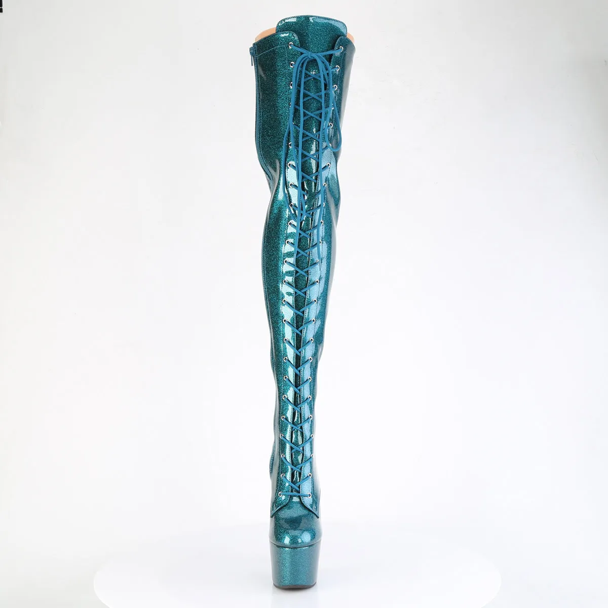 7 Inch Heel ADORE-3020GP Teal Glitter