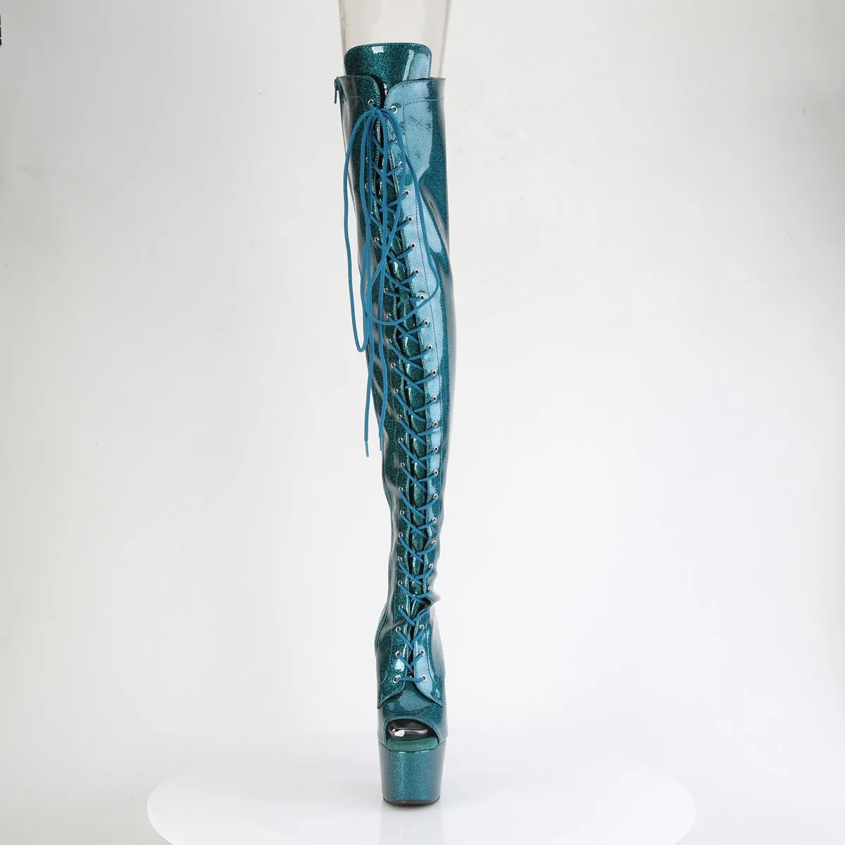 7 Inch Heel ADORE-3021GP Teal Glitter