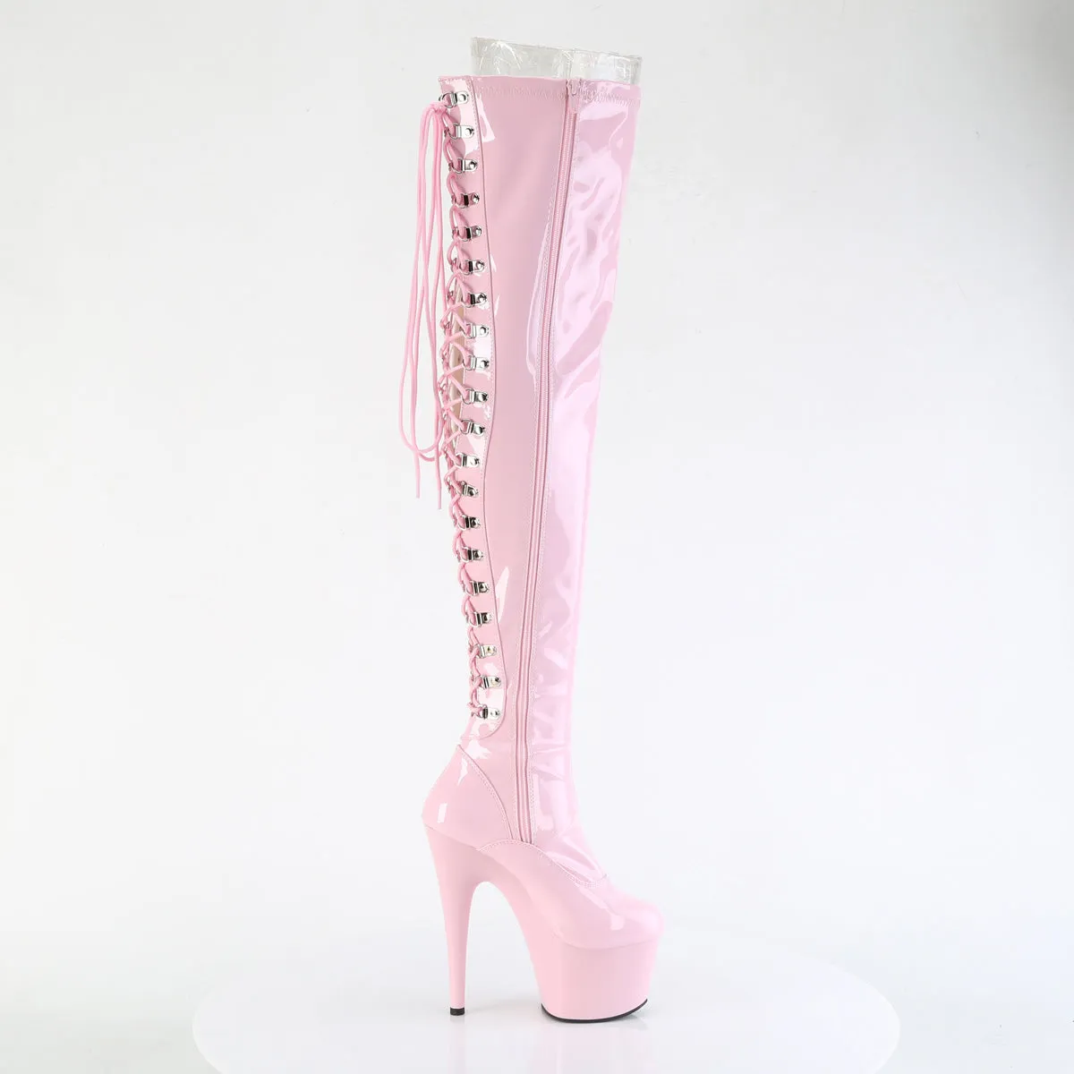 7 Inch Heel ADORE-3063 Baby Pink Stretch Patent