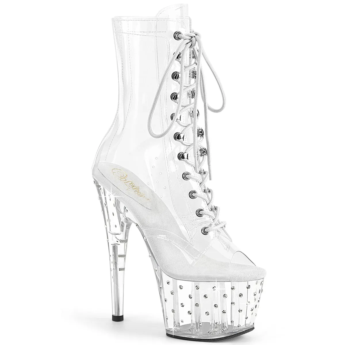 7 Inch Heel STARDUST-1021C-7 Clear Rhinestone