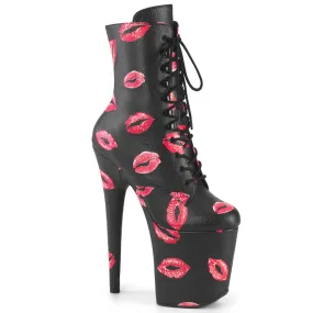 8 Inch Heel FLAMINGO-1020KISSES Black Pu