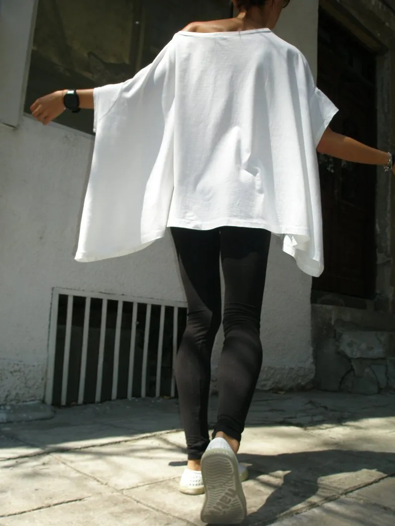 Aakasha  |Plain Medium Short Sleeves Handmade Oversized Bold Tunics