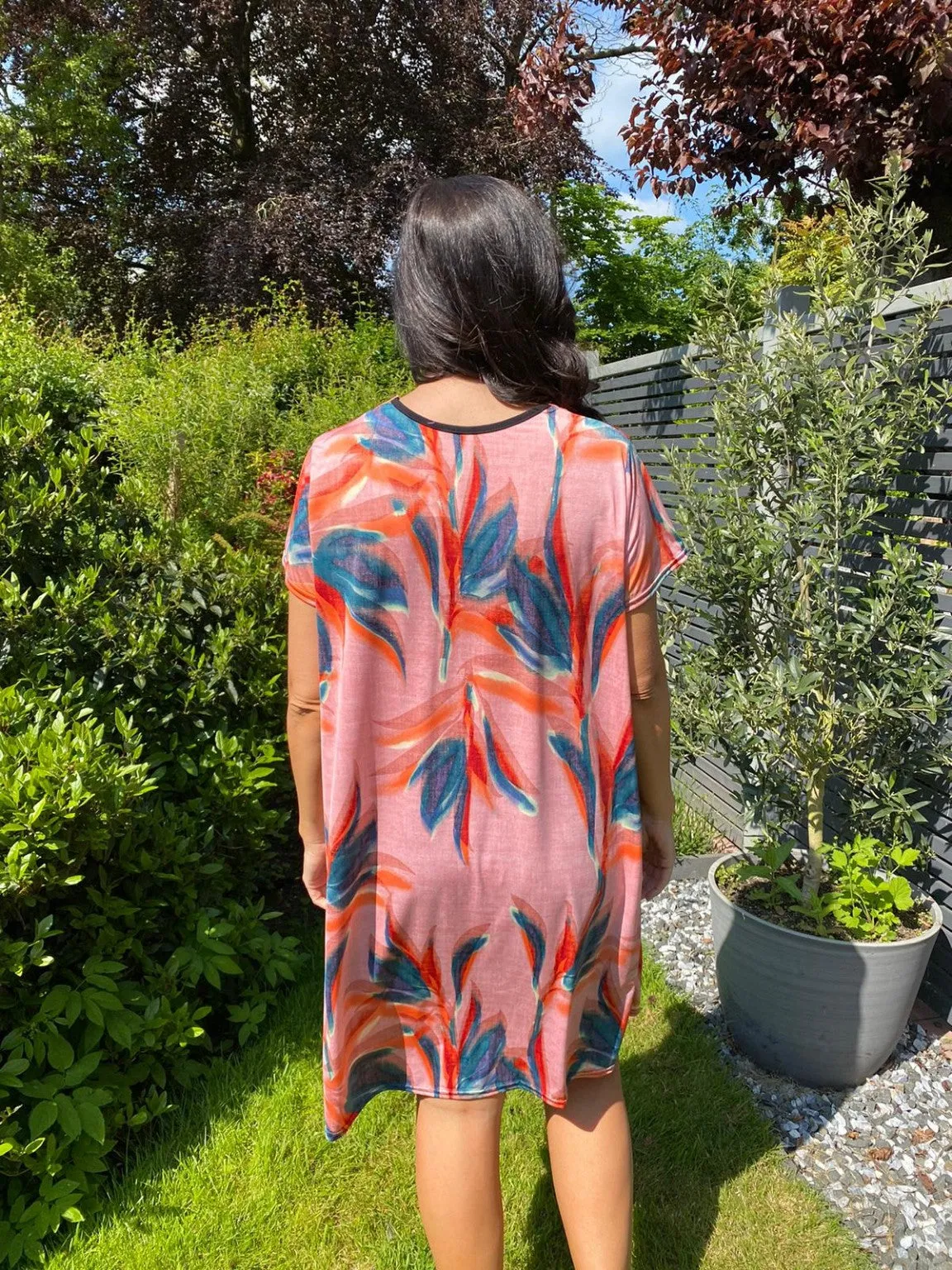 Abstract Leaf Tunic Dress Norma