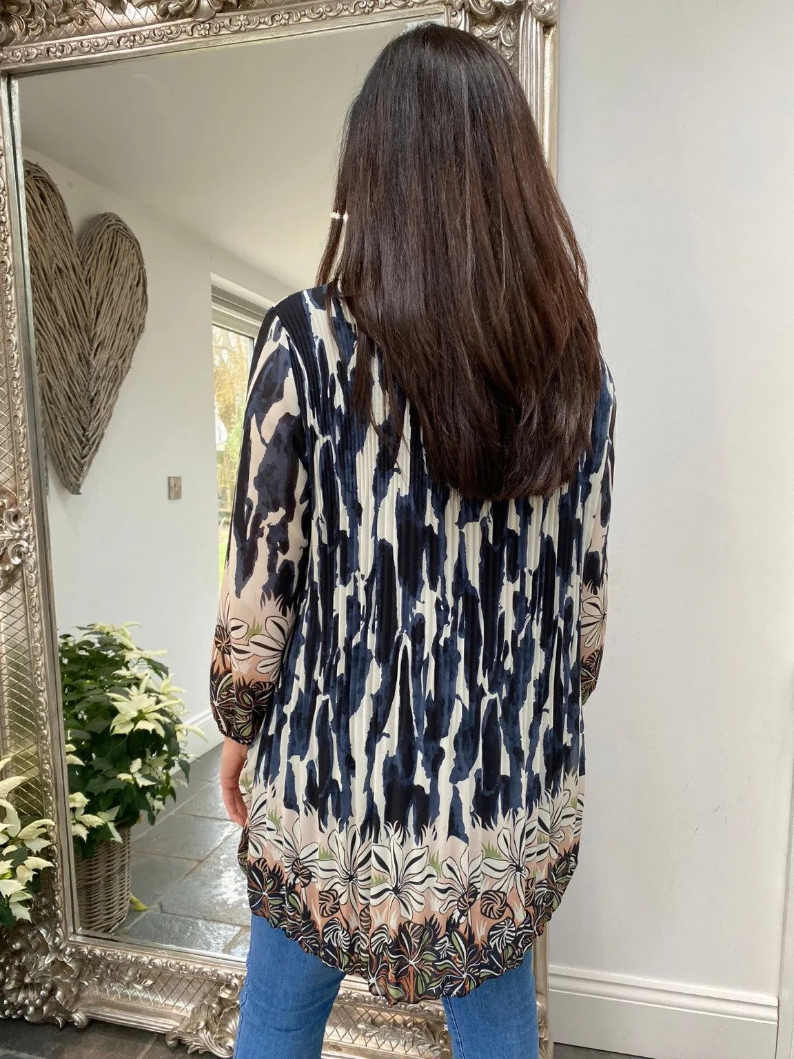 Abstract Print Pleated Tunic Ava