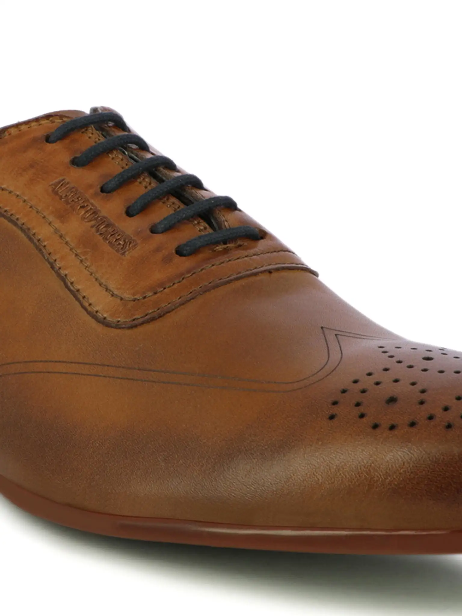 Alberto Torresi Men's Leather Tan Formal Lace Up Shoes