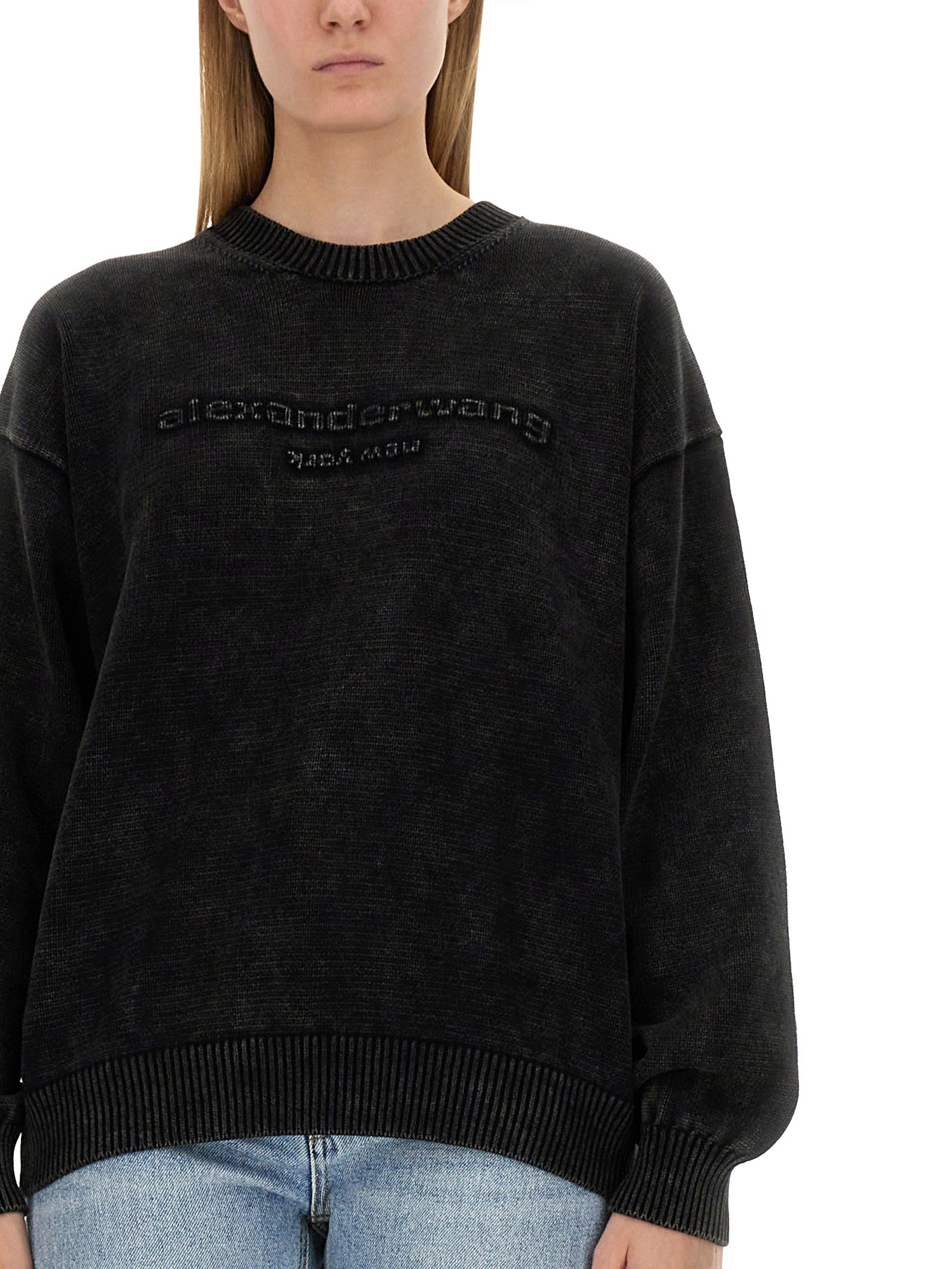 ALEXANDER WANG    COTTON SWEATSHIRT WITH LOGO