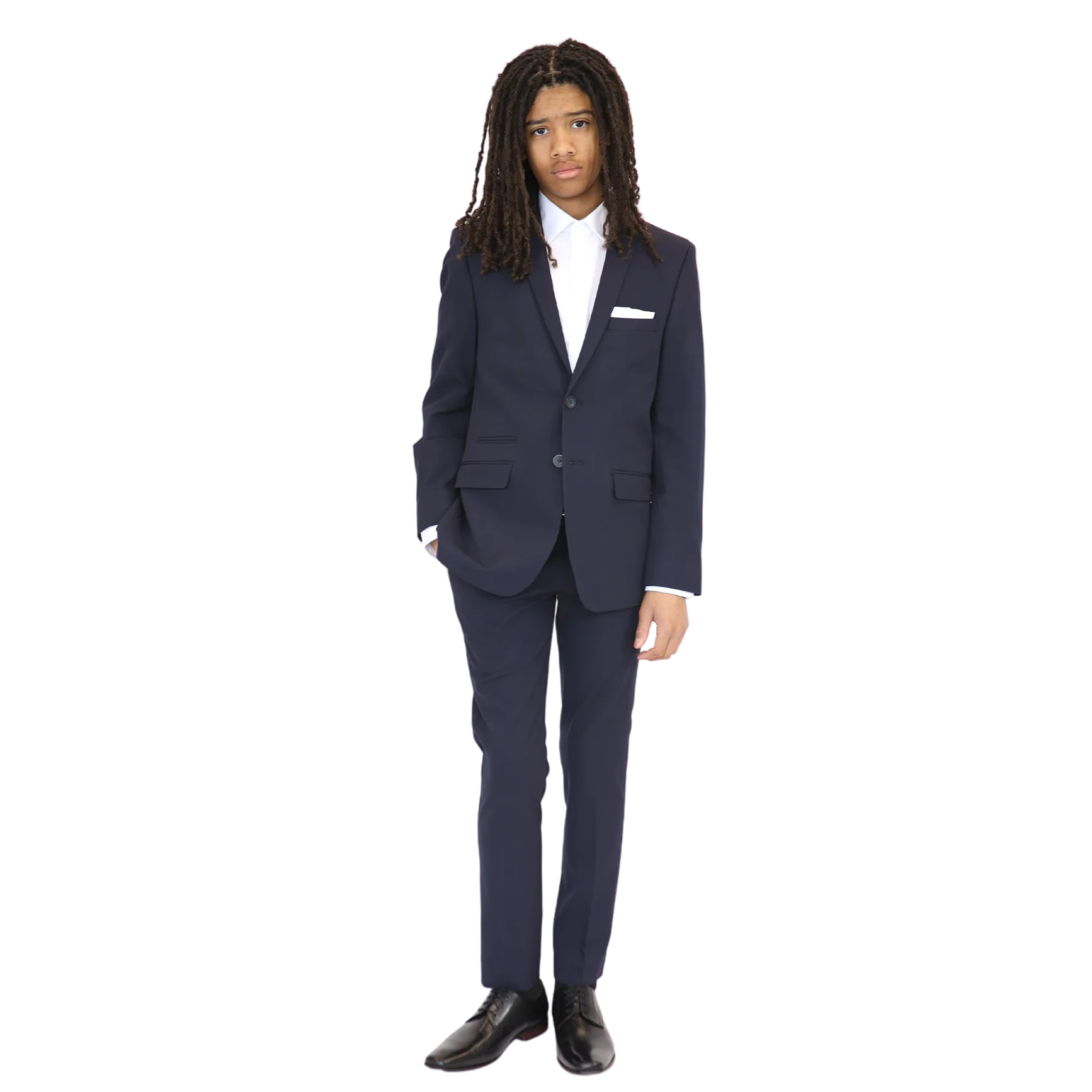 Andrew Marc Boys Skinny Dark Blue Stretch Suit Separates