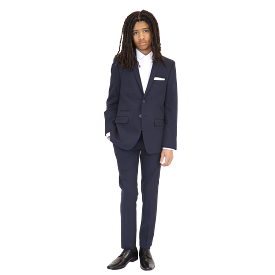 Andrew Marc Boys Skinny Dark Blue Stretch Suit Separates