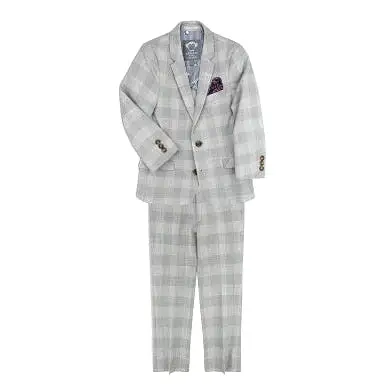 Appaman Boys 2pc Stretch Mod London Check Grey Suit _B8SSU2