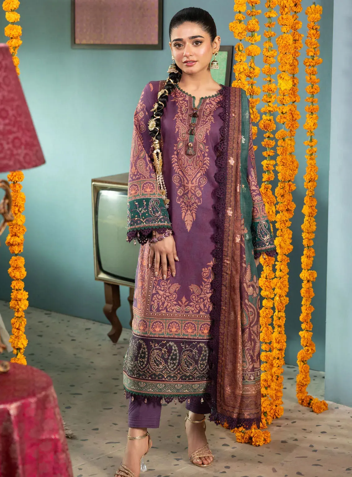 Asra By Asim Jofa Eid Festive Jacquard 3 Piece Unstitched Suit AJ24AE AJRA-02