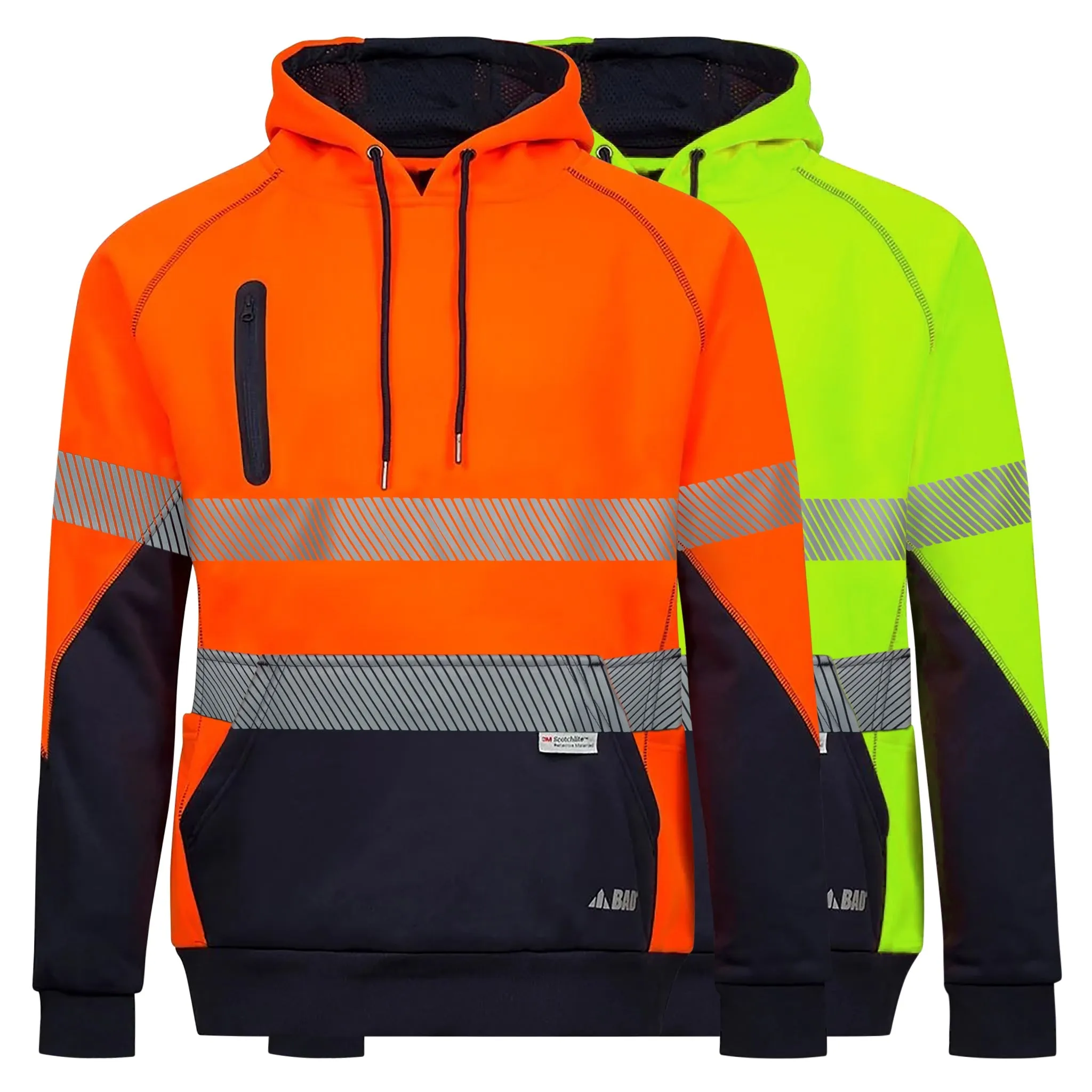 BAD WATERPROOF RAIN-DEFEND HI-VIS FLEECE HOODIE WITH 3M TAPE