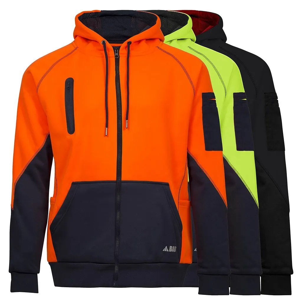 BAD WATERPROOF RAIN-DEFEND HI-VIS FULL-ZIP FLEECE HOODIE