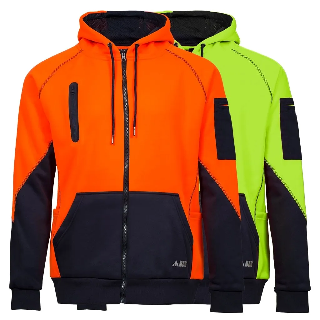 BAD WATERPROOF RAIN-DEFEND HI-VIS FULL-ZIP FLEECE HOODIE