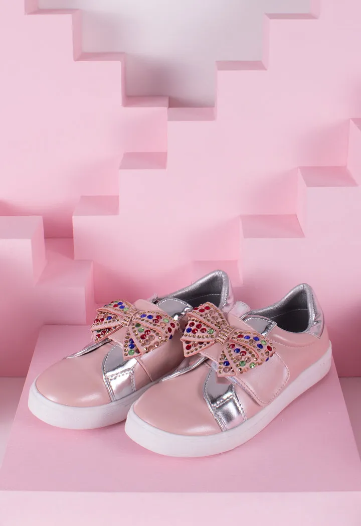 Bow Stud Embellished Sneakers