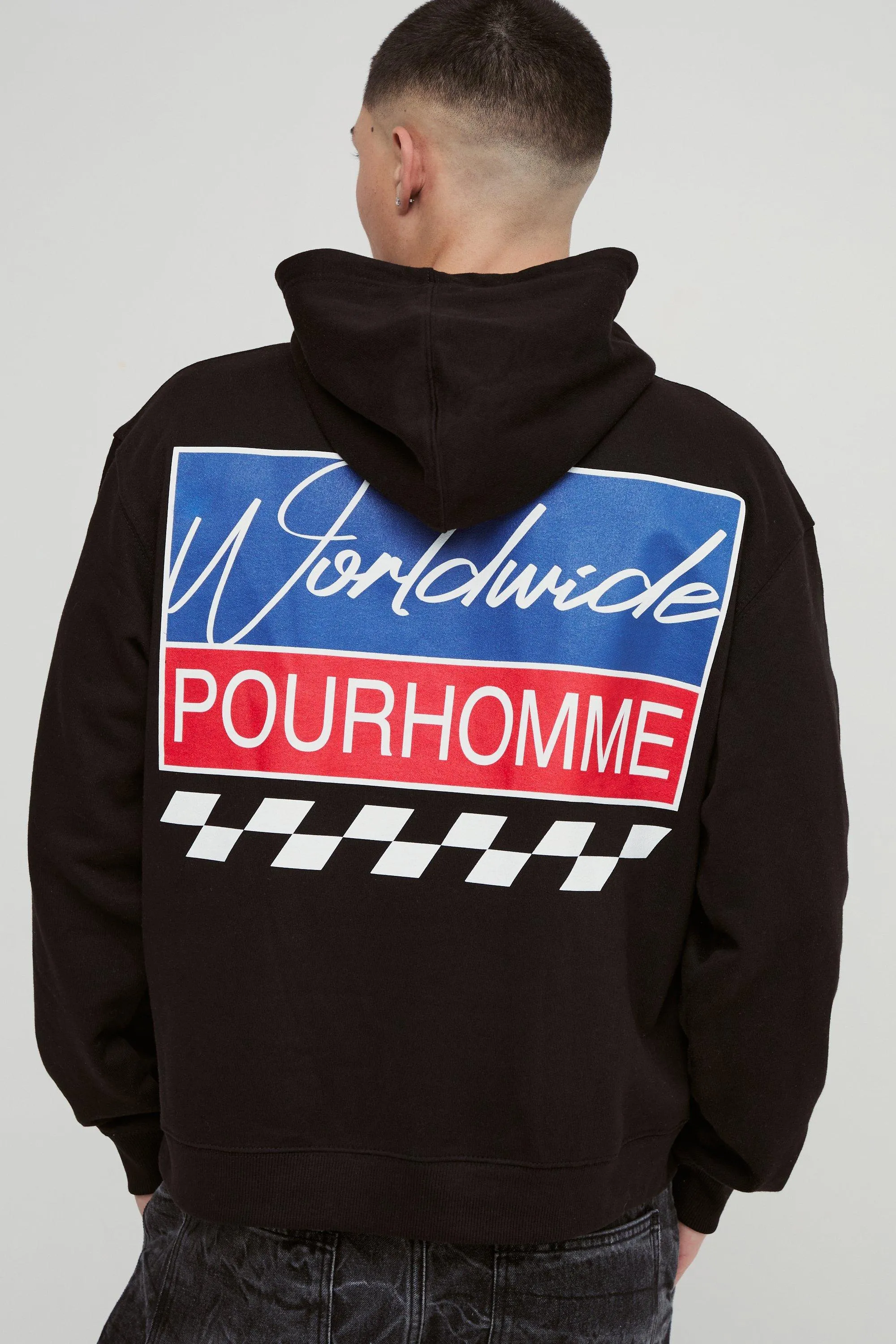 Boxy Worldwide Moto Graphic Hoodie