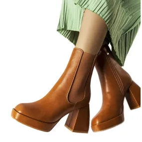 Brown chunky heel boots from Watson