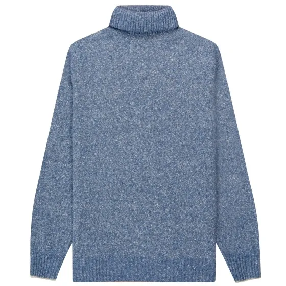 BRUNELLO CUCINELLI Wool Roll Neck Jumper Blue