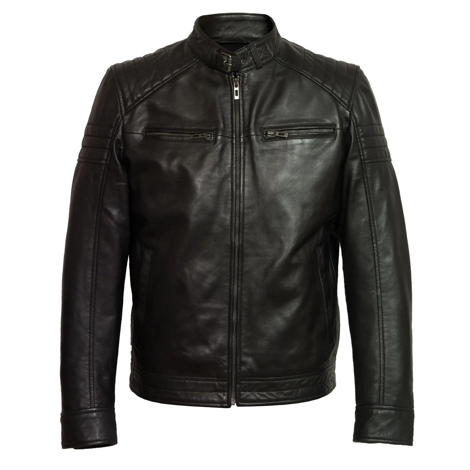 Budd: Men's Black Leather Jacket