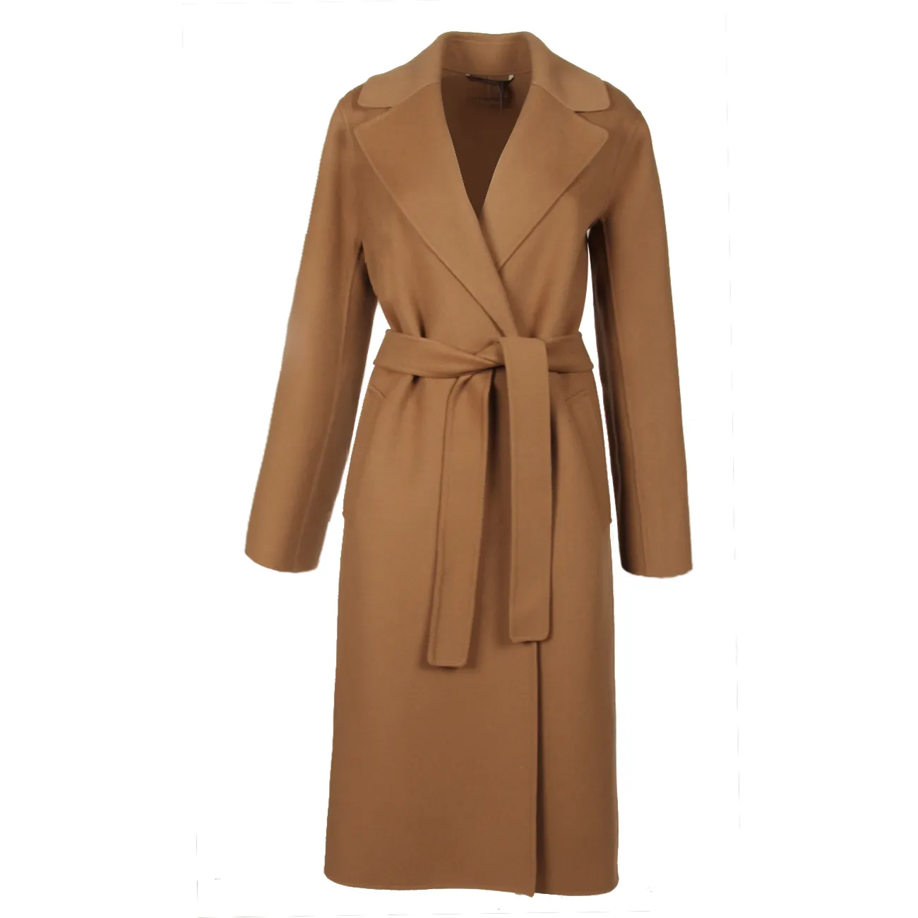 CAPPOTTO LUCI LUNGO DOPPIO DRAP Donna Perfect Camel