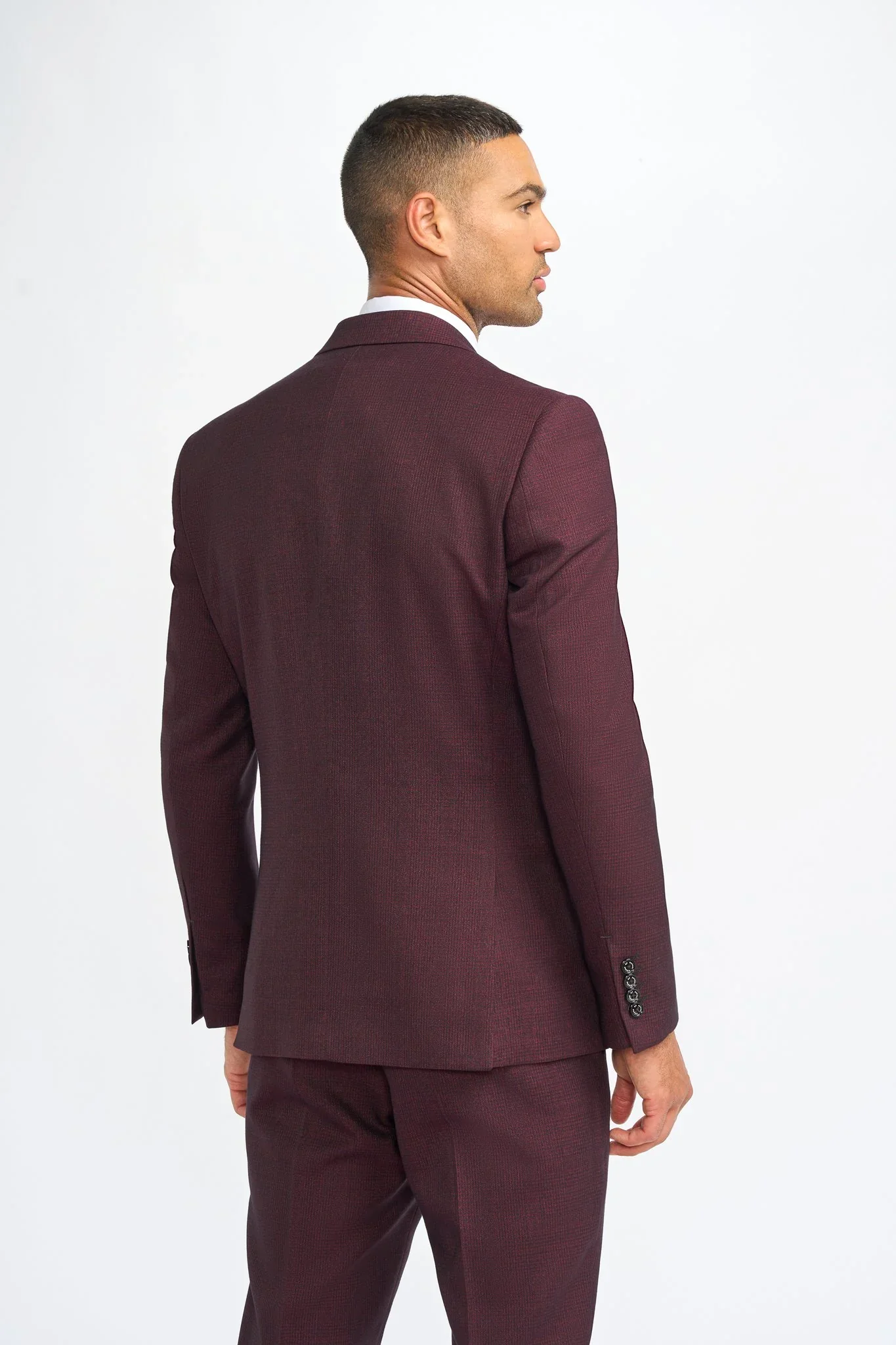 Caridi - Men's Burgundy Checked Blazer