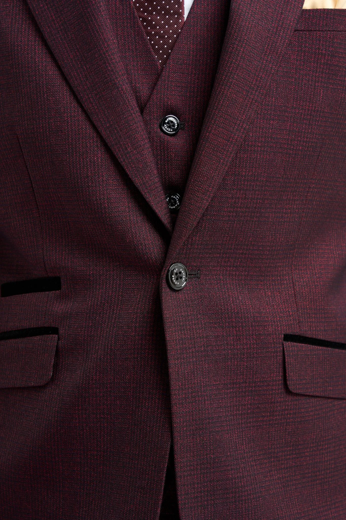 Caridi - Men's Burgundy Checked Blazer