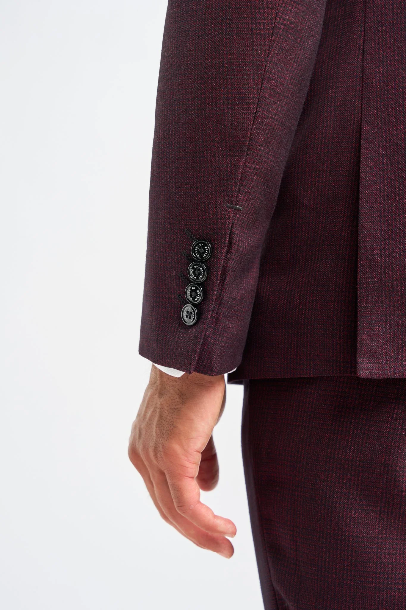 Caridi - Men's Burgundy Checked Blazer