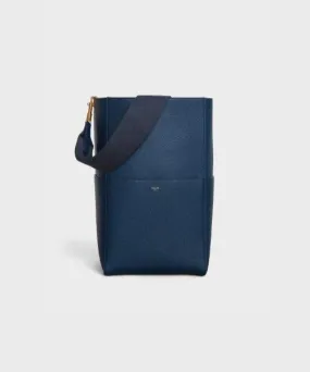 Celine Sangle Bucket Bag In Soft Grained Calfskin Deep Blue