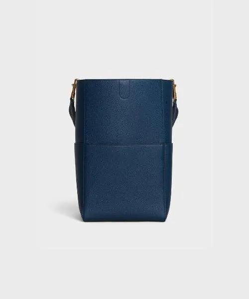 Celine Sangle Bucket Bag In Soft Grained Calfskin Deep Blue