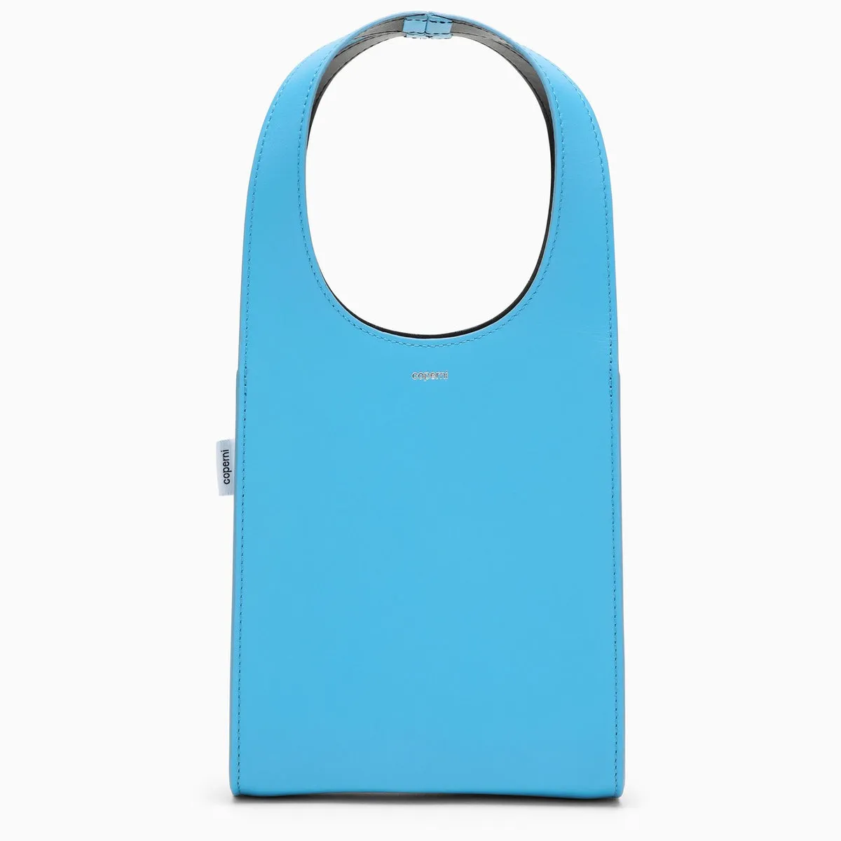 Coperni    Coperni Micro Swipe Tote Bag Light Blue Leather