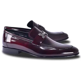 Corrente C02000-5760-H Buckle Loafer Shoes Burgundy