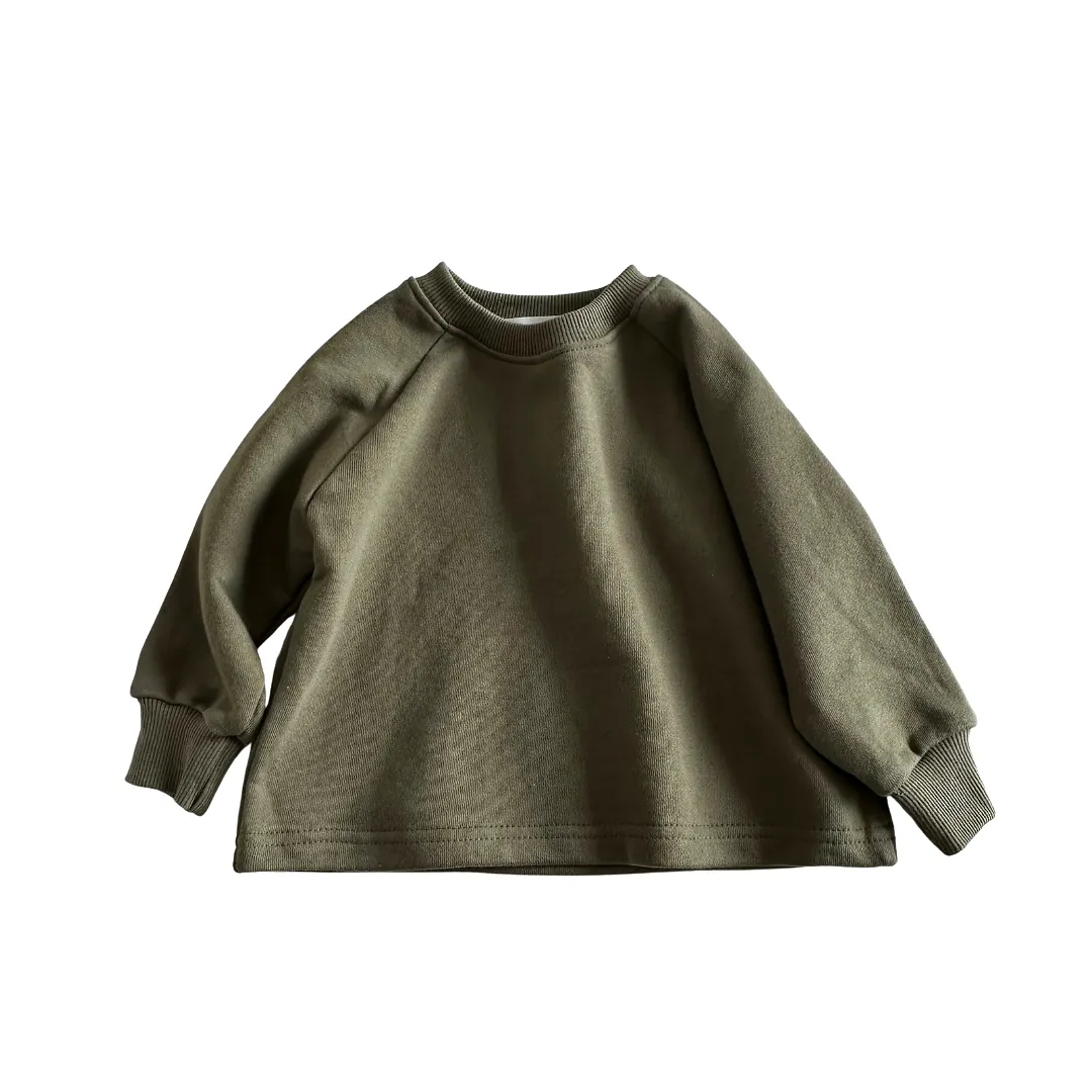 Cotton Sweatshirt - Dark Olive