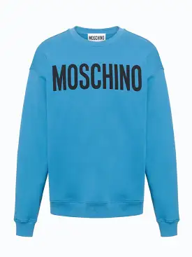 Cotton Sweatshirt With Logo (Blue)