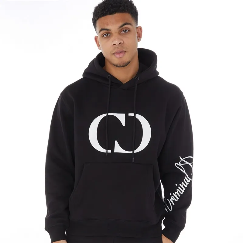 Criminal Damage Mens Signature Wrapping Hoodie Jet Black