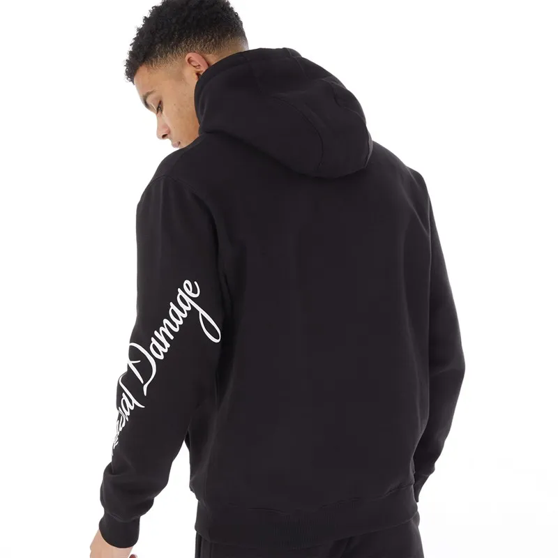 Criminal Damage Mens Signature Wrapping Hoodie Jet Black