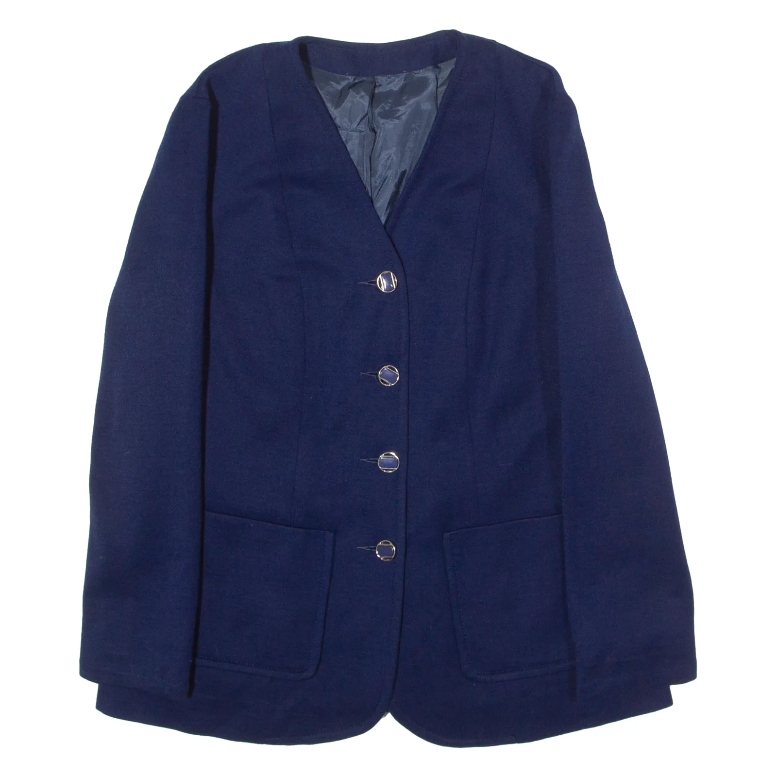 CRYLOR Womens Blazer Jacket Blue 90s L