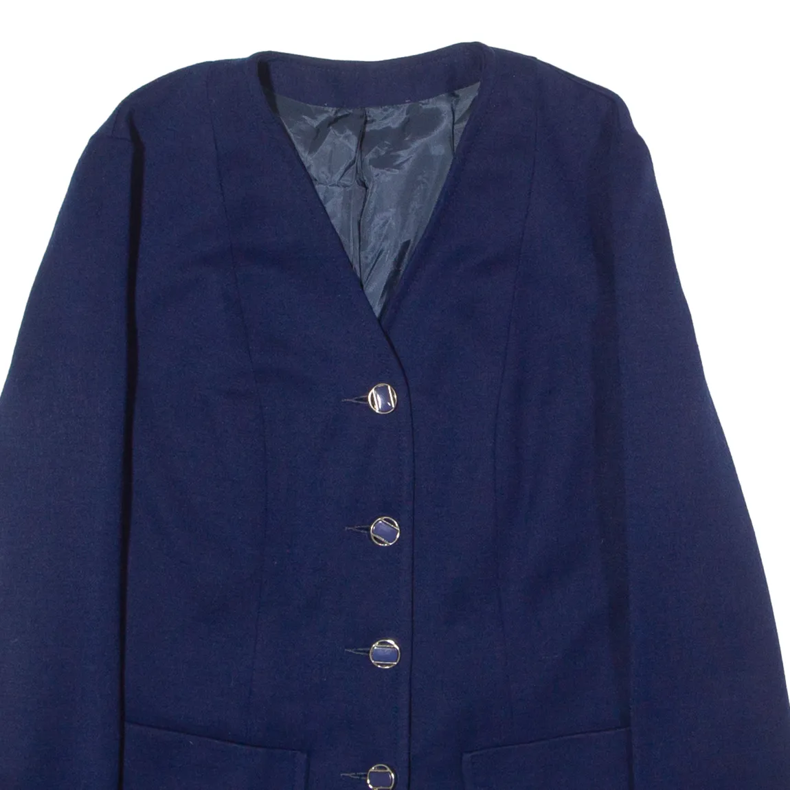 CRYLOR Womens Blazer Jacket Blue 90s L