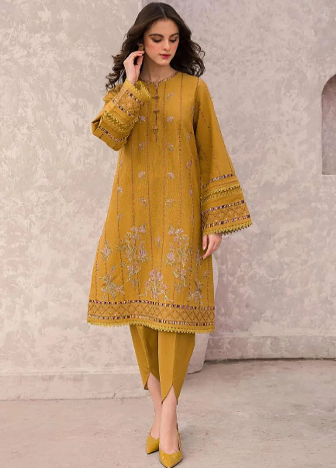 Dastak By Jazmin Unstitched Embroidered Khaddar 3Pc Suit D-09 Rang