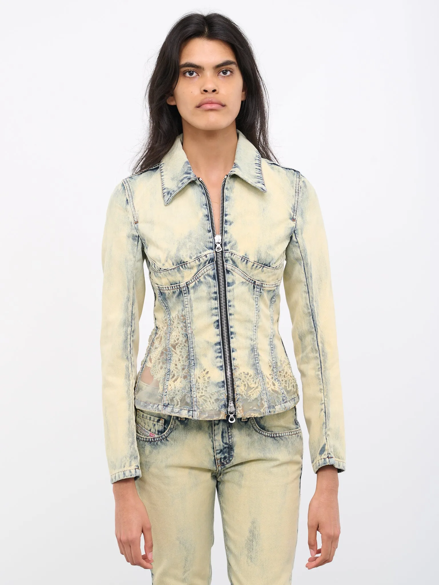 De-Milly-Fsc Lace Denim Jacket (DE-MILLY-068GP-DENIM-BLUE)