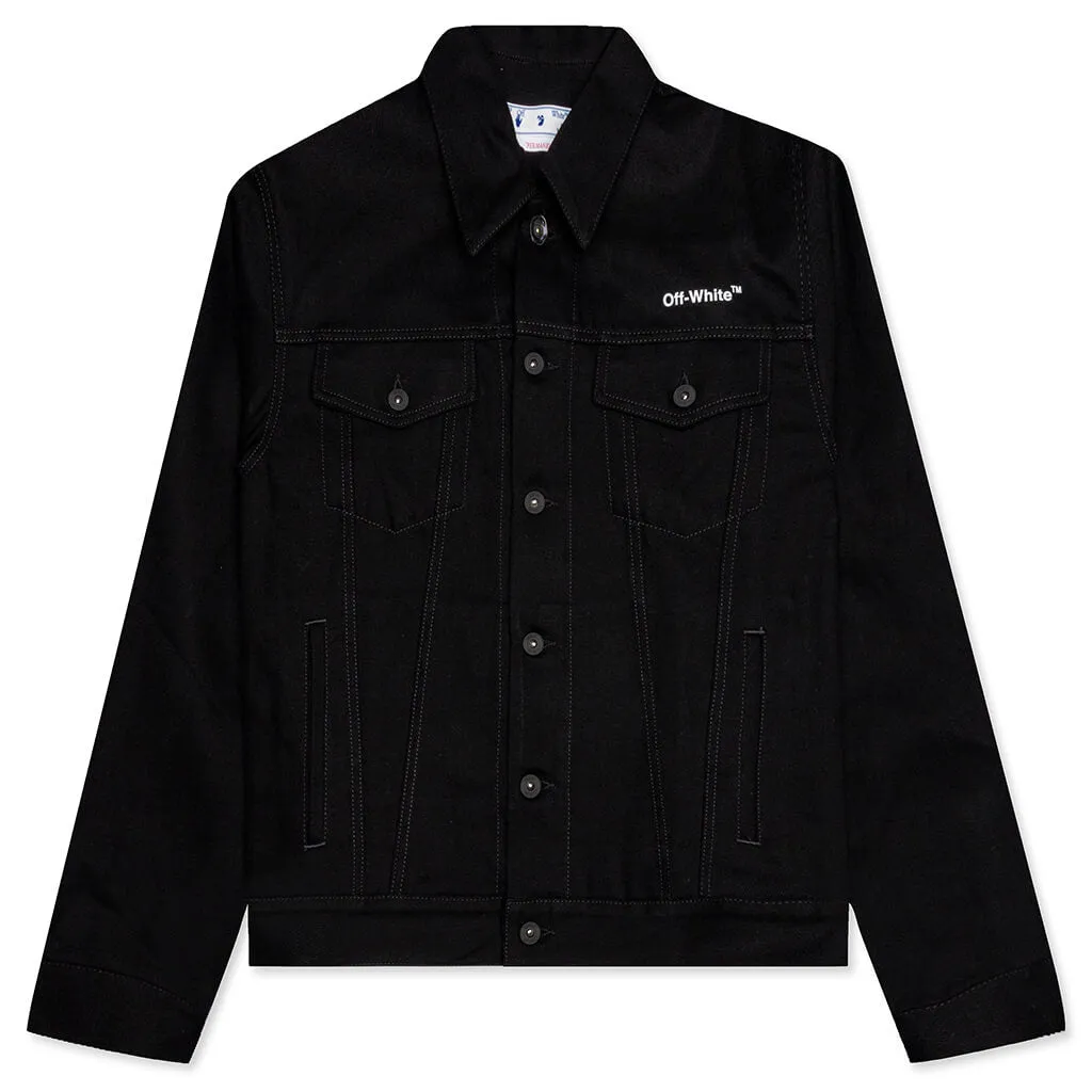 Diag Tab Slim Denim Jacket - Black/White