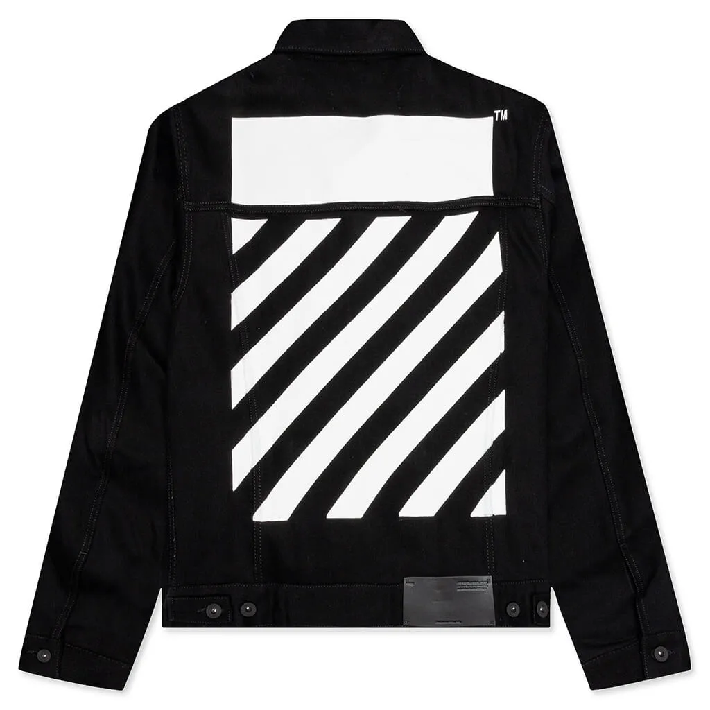 Diag Tab Slim Denim Jacket - Black/White