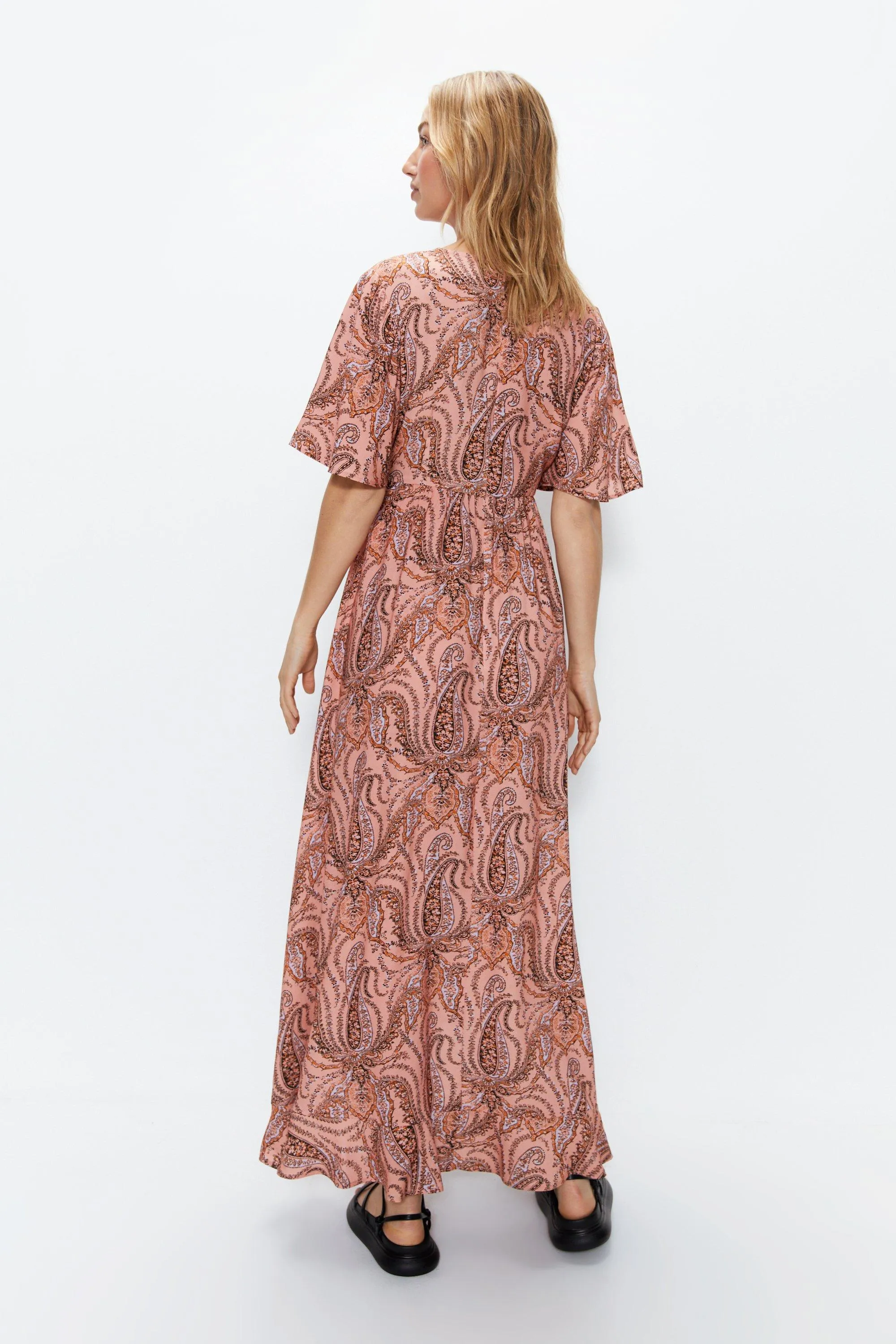 Dresses | Paisley Cut Out Ruffle Printed Midi Dress | Warehouse