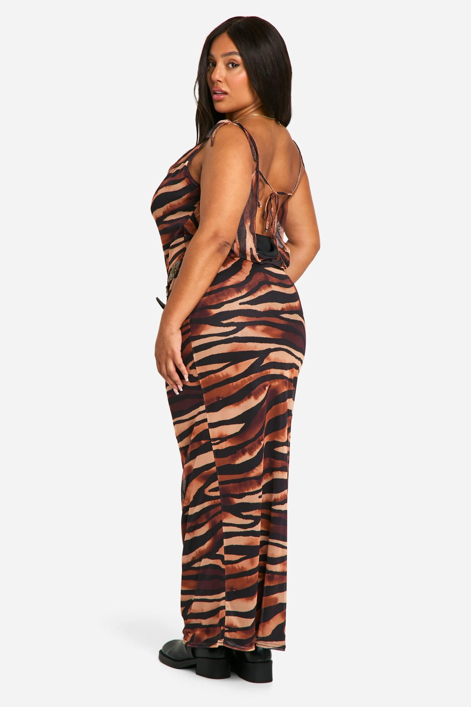 Dresses | Plus Zebra Print Cowl Neck Maxi Dress | boohoo