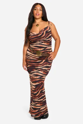 Dresses | Plus Zebra Print Cowl Neck Maxi Dress | boohoo