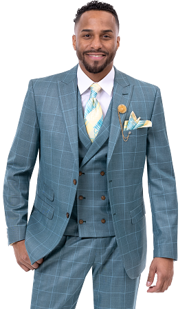 EJ Samuel Teal Suit M2767