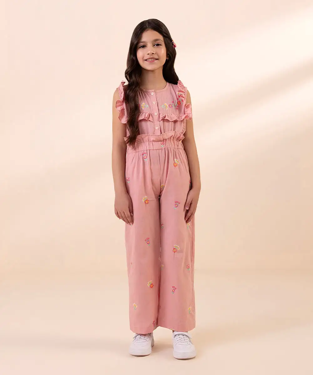 Embroidered Yarn Dyed Jumpsuit